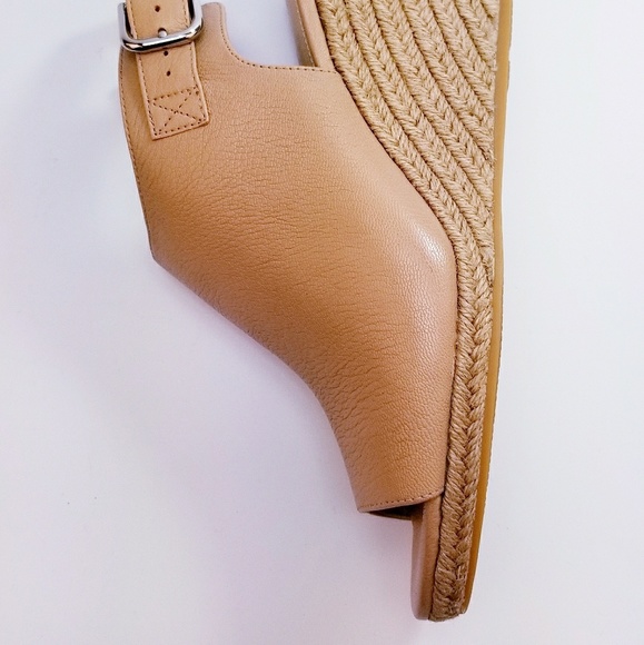 ❌SOLD❌VIA SPIGA INGRID LEATHER OPEN TOE NUDE WEDGE - Picture 6 of 8